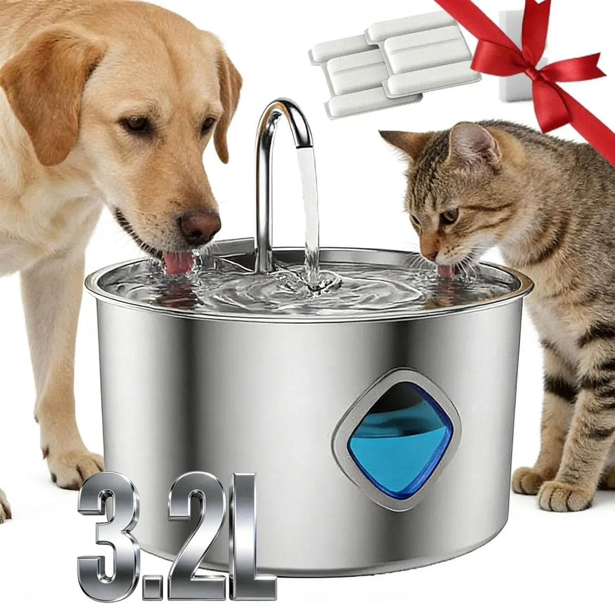 Vexroan Stainless Steel Cat/Dog Water Fountain