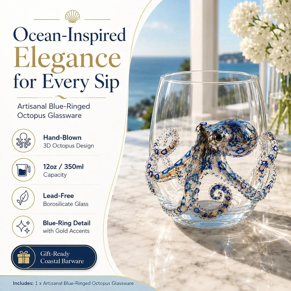 🎁 The Perfect Beach House Gift🌊3D Ocean Animal Artisan Glassware Collection