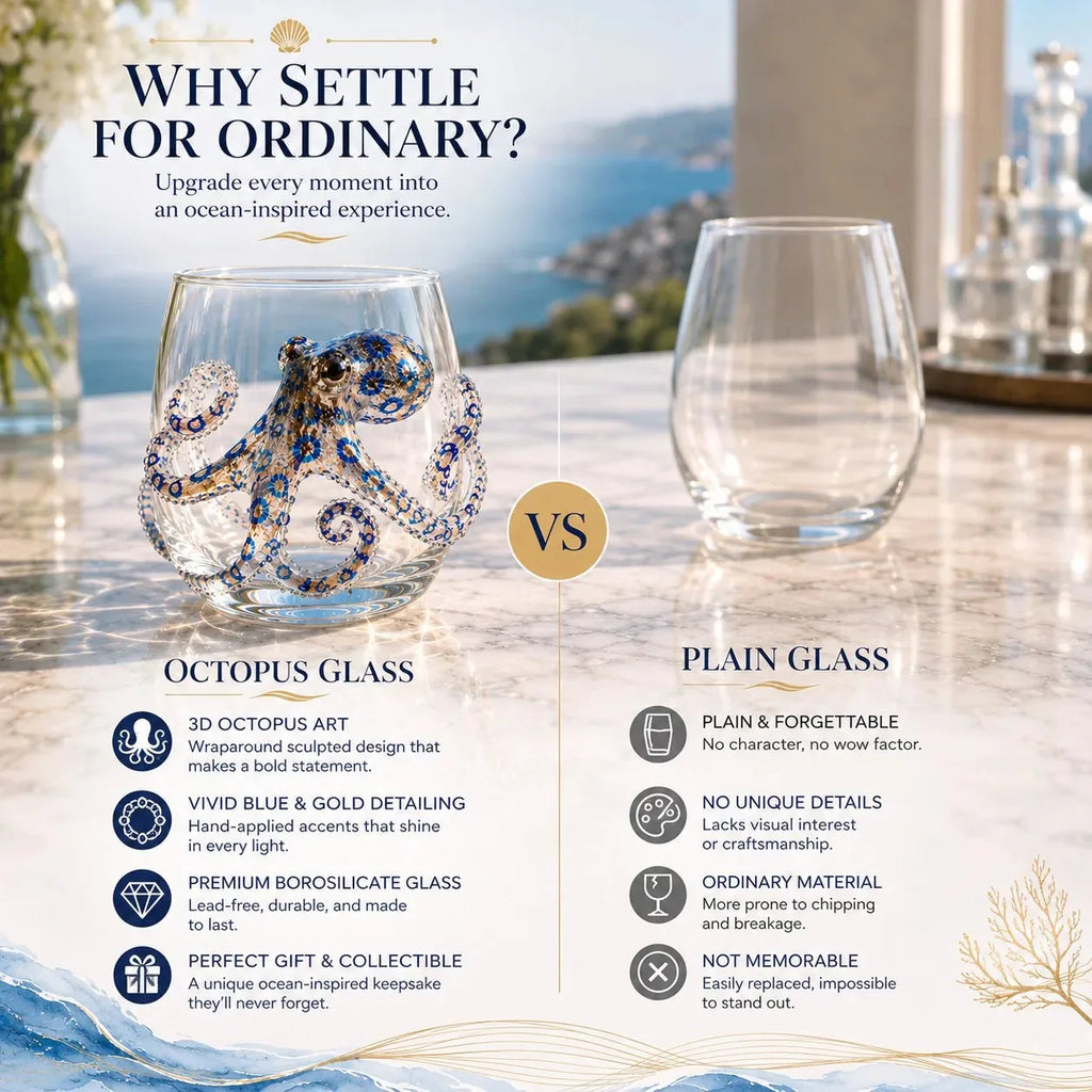 🎁 The Perfect Beach House Gift🌊3D Ocean Animal Artisan Glassware Collection