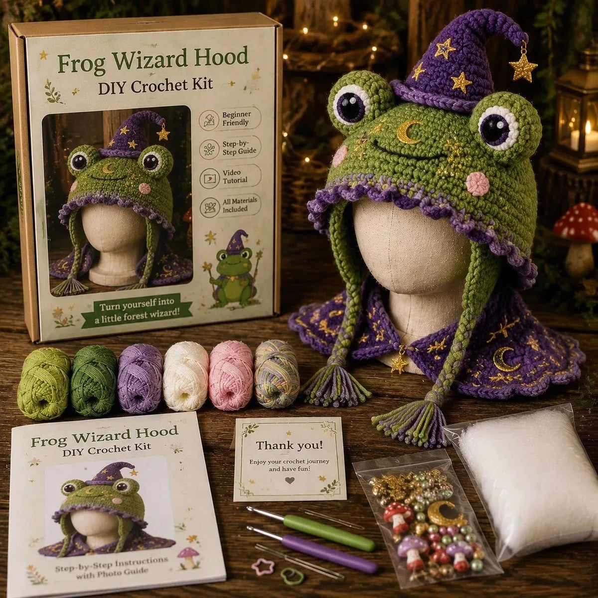 Fantasy Hood Hat DIY Crochet Kit