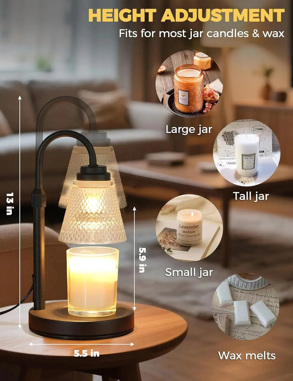 Cozy Candle Warmer Lamp with Timer & Dimmable Light 🎁🌲