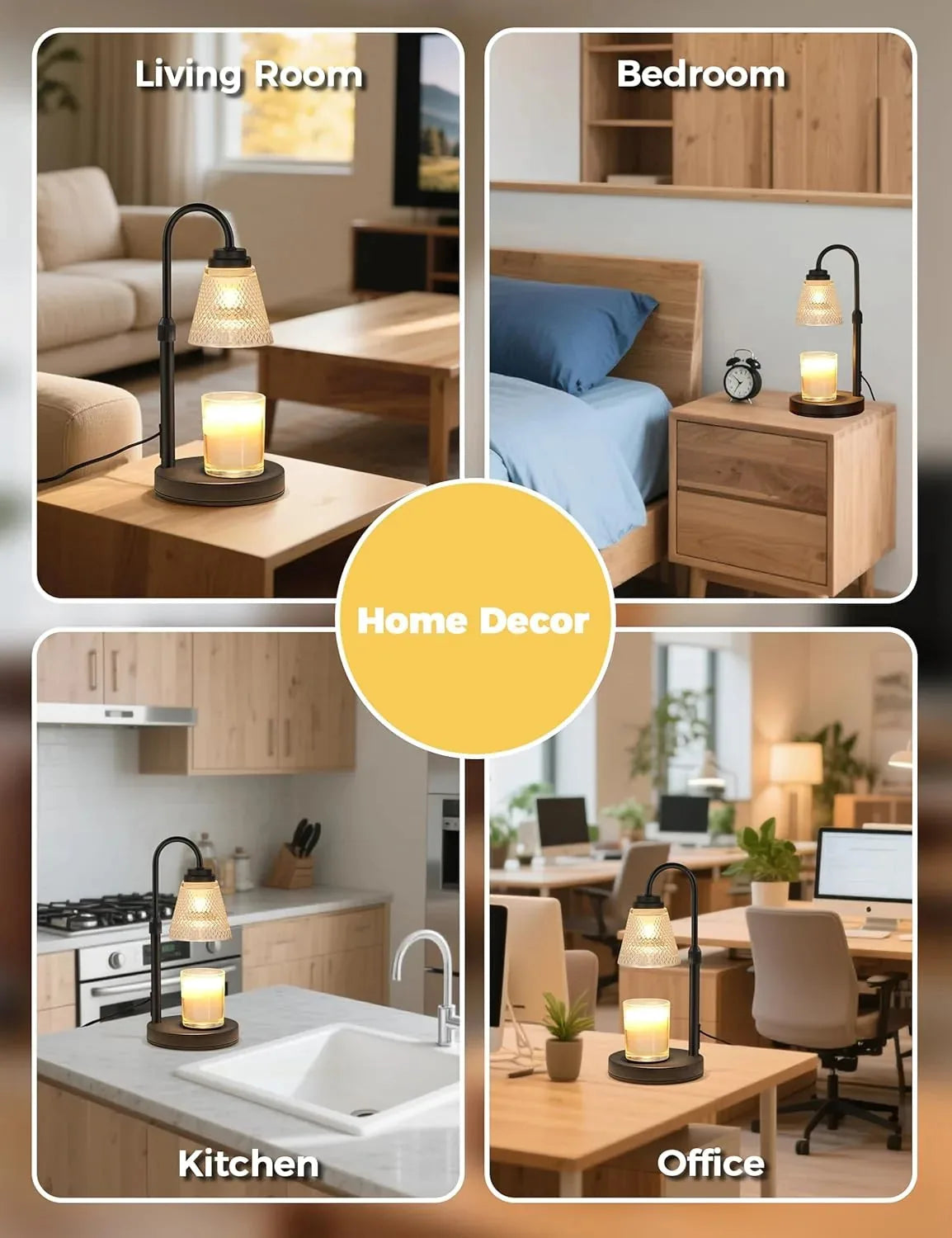 Cozy Candle Warmer Lamp with Timer & Dimmable Light 🎁🌲