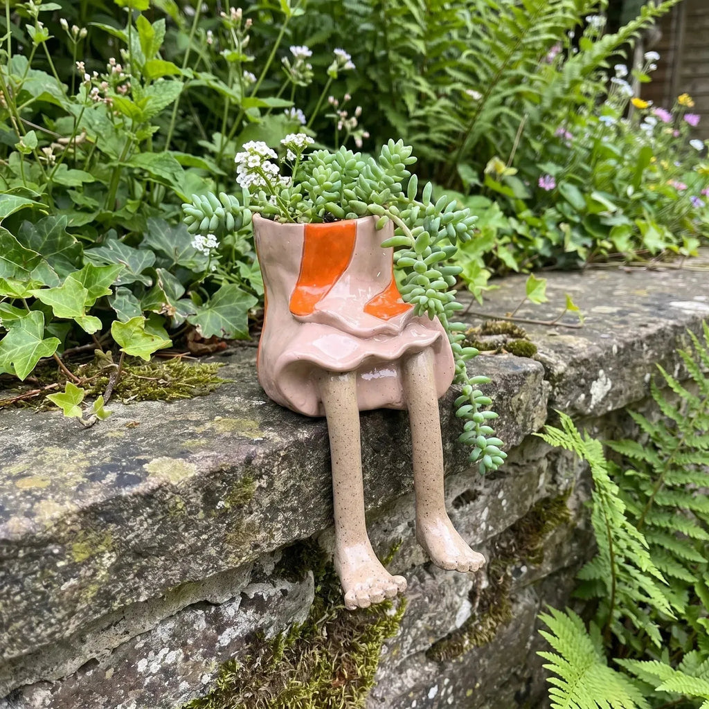 Dangling-Legs Character Planter Pot