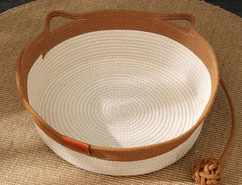 Hand-Woven Cotton Rope Cat Bed