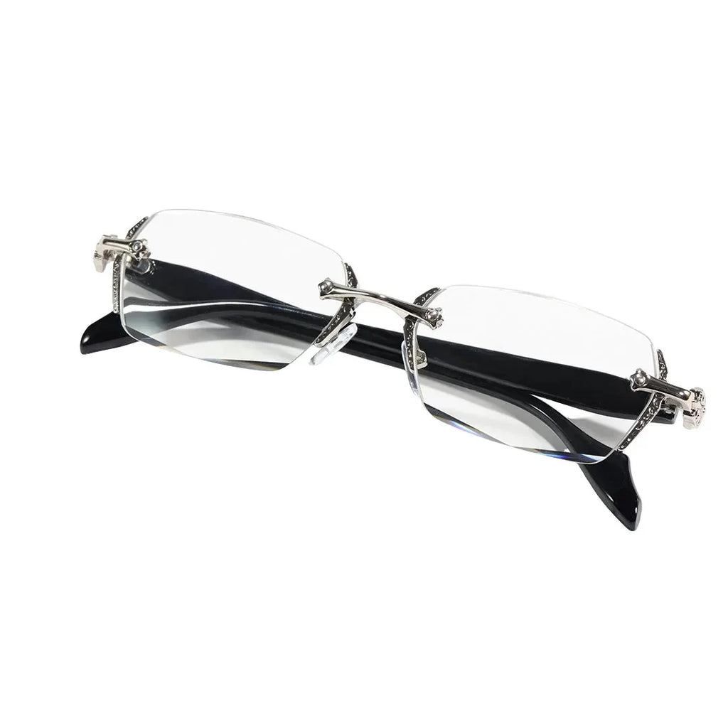 Rimless Metal Anti-Blue Light Reading Glasses 2 Pcs