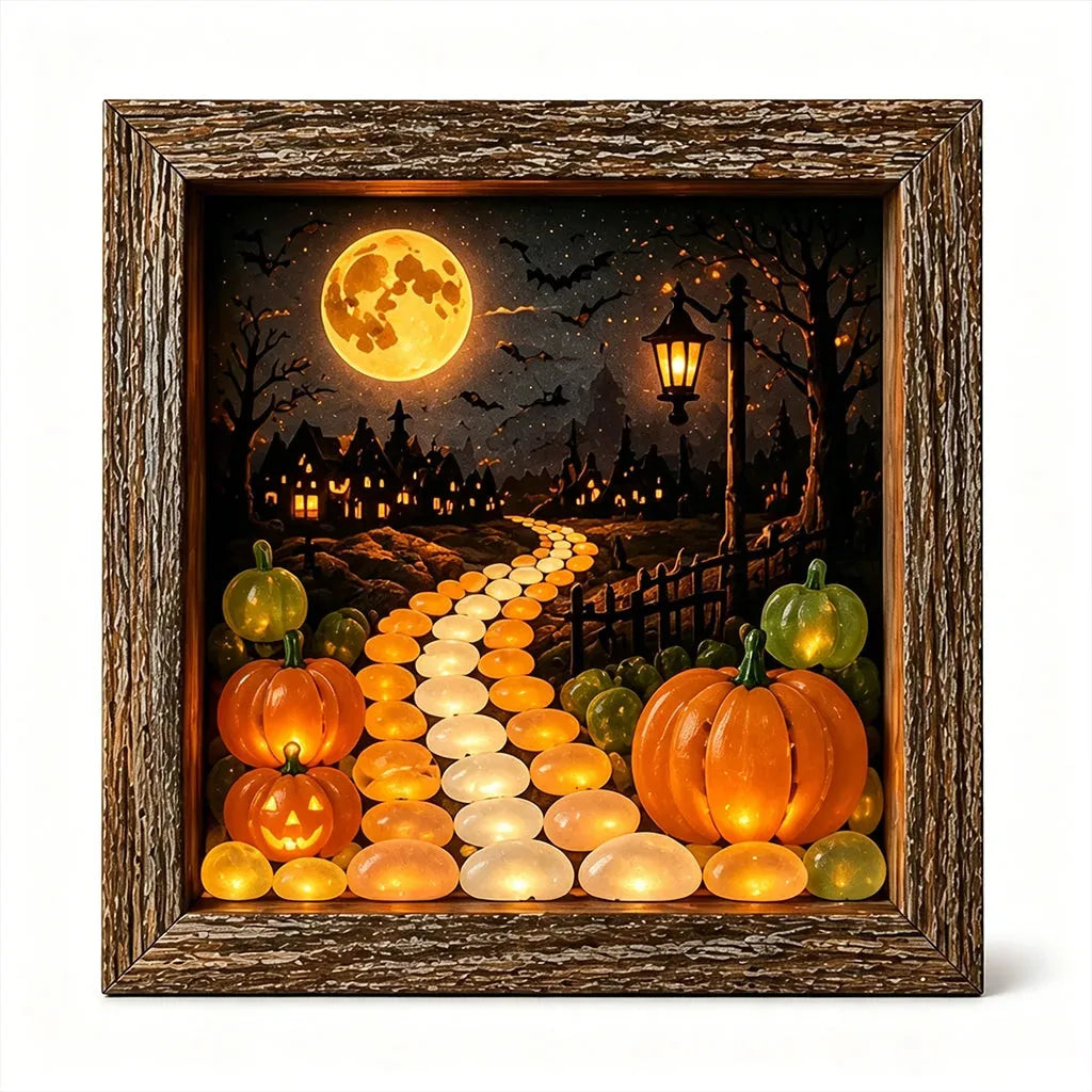 Coastal Lighthouse Glass Shadow Box Night Light