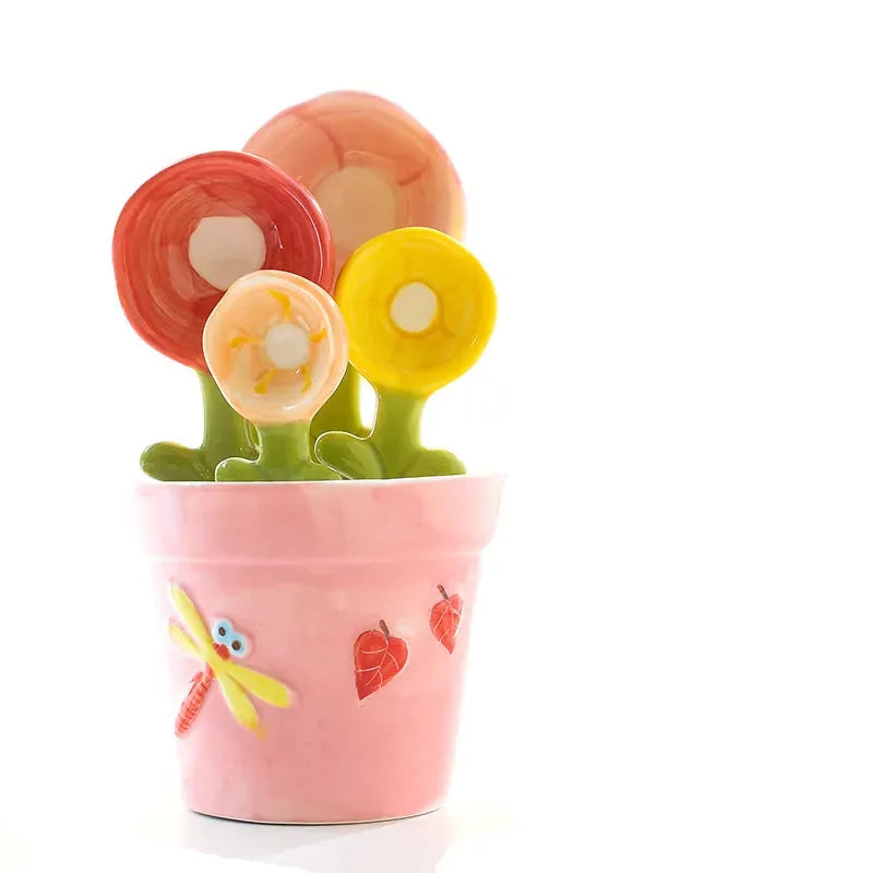 Ceramic Flower Measuring Spoon Set