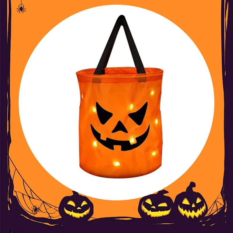 🎃 2026 Sale — Over 19,000 Sold!✨ Halloween Glowing Pumpkin Bag – LED Lights & Spacious Interior 🍬2 Pack