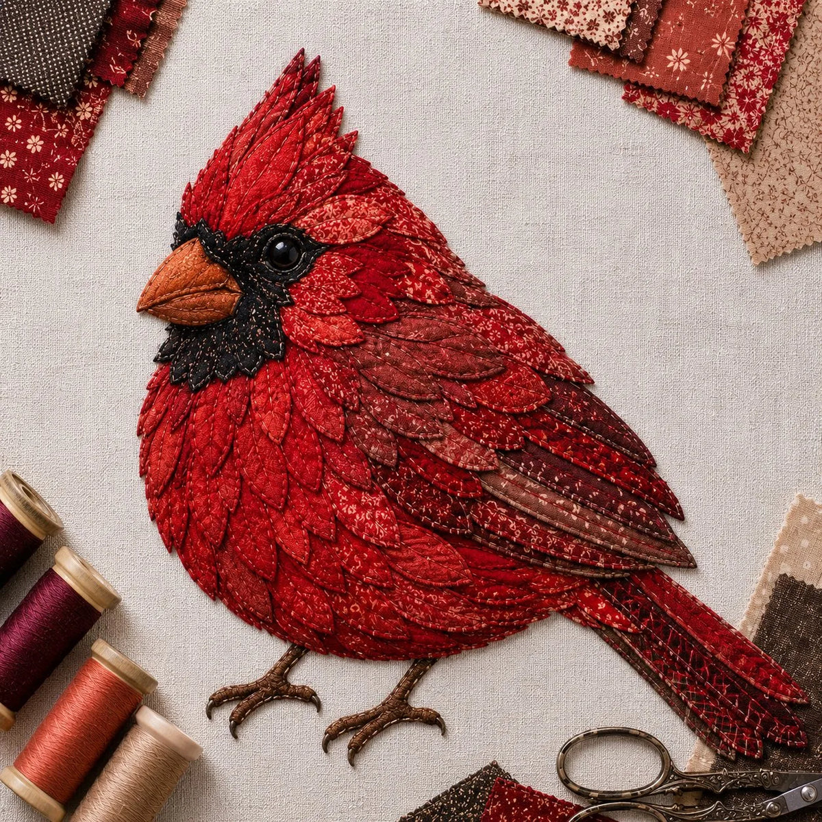 DIY Patchwork Bird & Flower Basket Hanging Ornament Kit