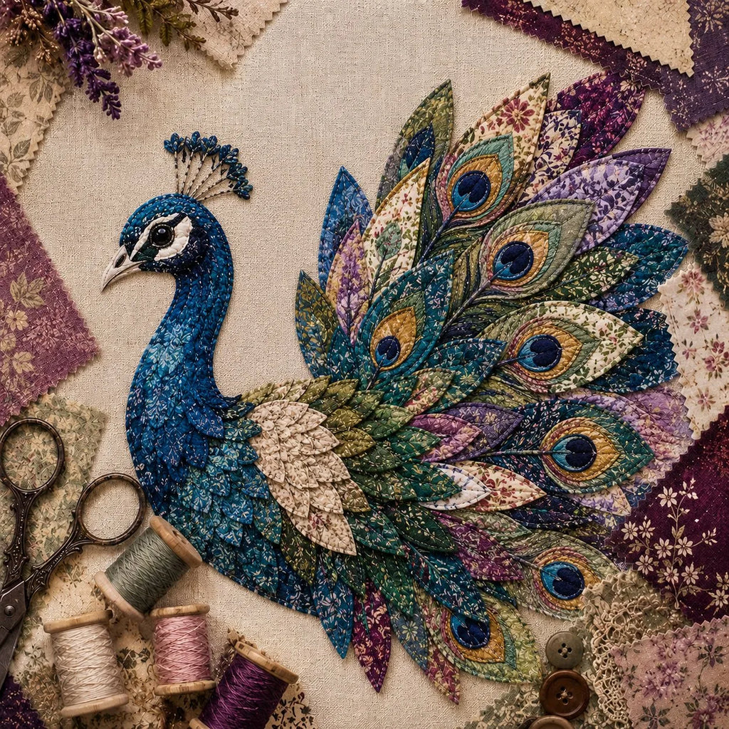 DIY Patchwork Bird & Flower Basket Hanging Ornament Kit