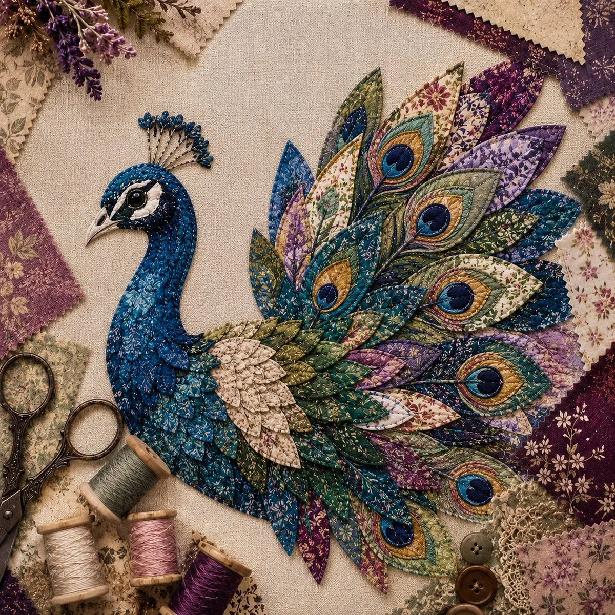 DIY Patchwork Bird & Flower Basket Hanging Ornament Kit