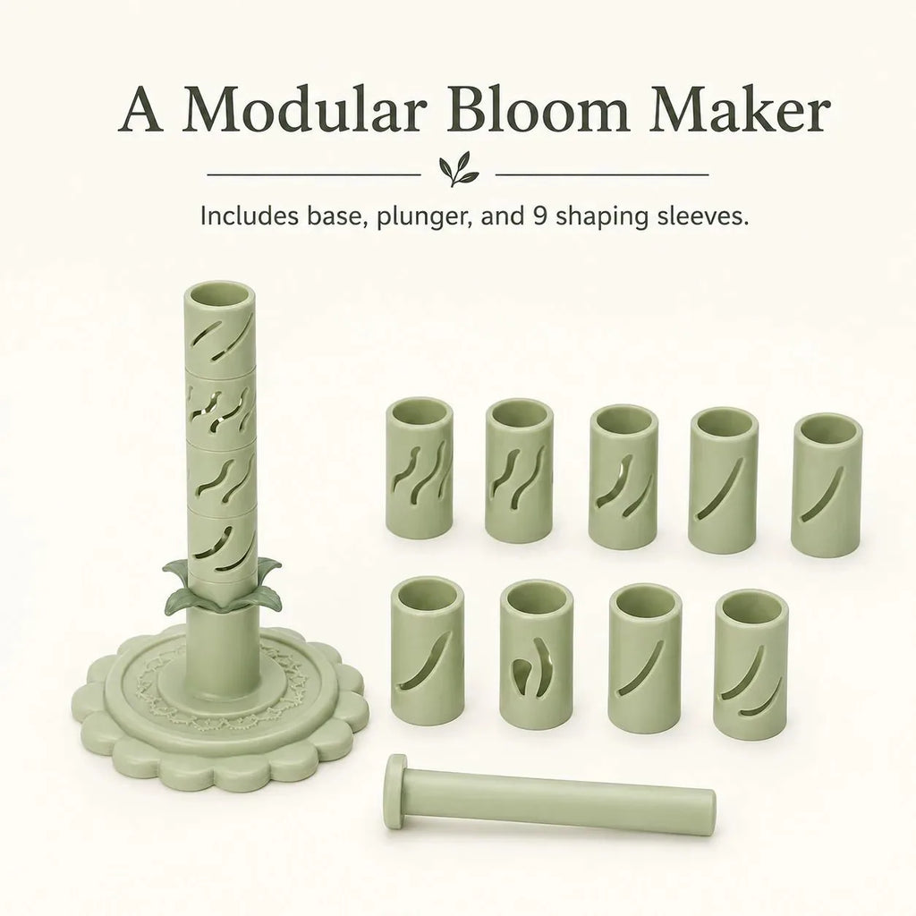 Modular Clay Flower Maker with 9 Shaping Sleeves