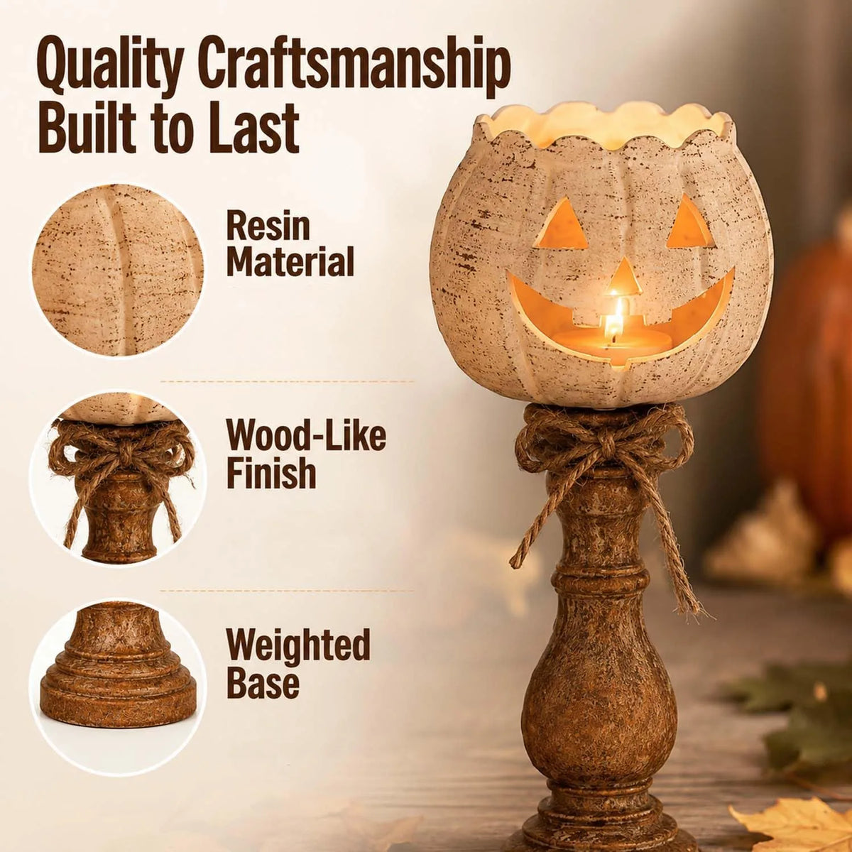 White Pumpkin Tealight Candle Holder