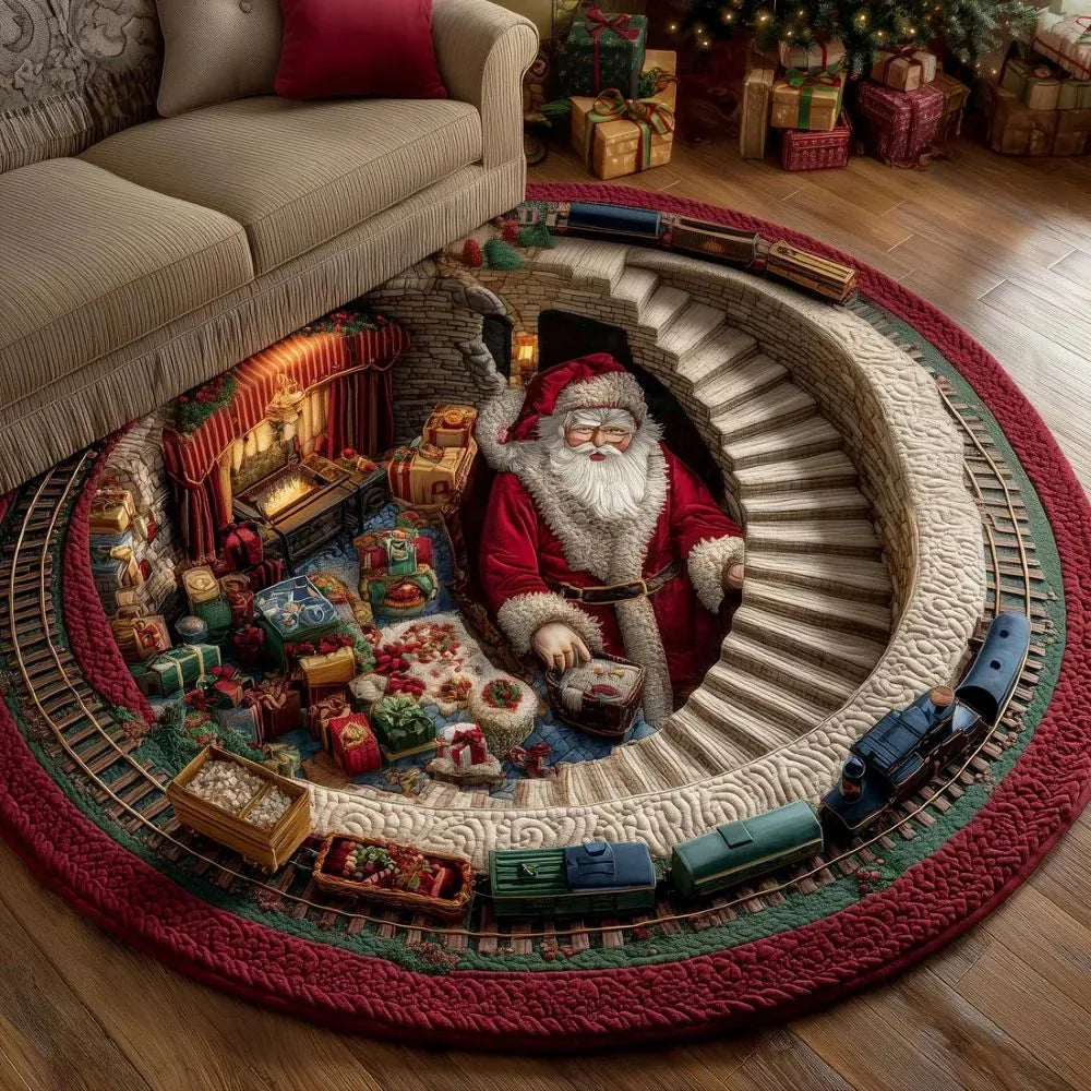 3D Christmas Illusion Round Rug – 80 cm