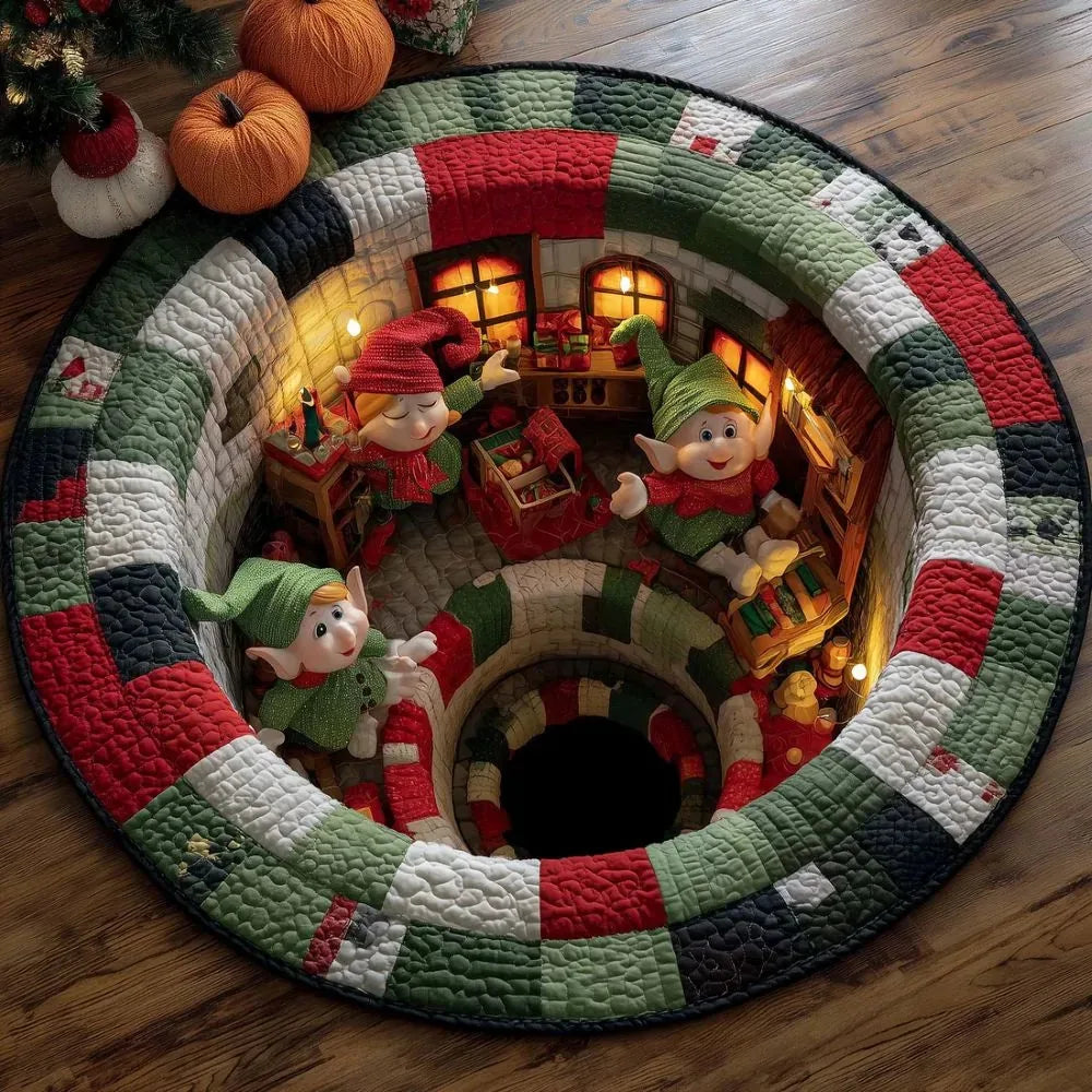 3D Christmas Illusion Round Rug – 80 cm