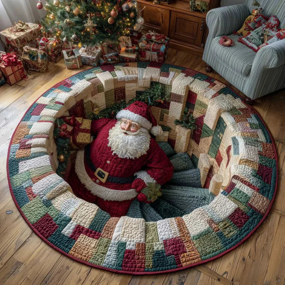 3D Christmas Illusion Round Rug – 80 cm