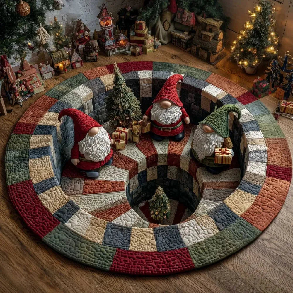 3D Christmas Illusion Round Rug – 80 cm