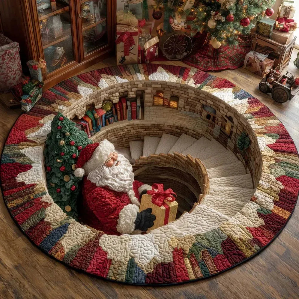 3D Christmas Illusion Round Rug – 80 cm