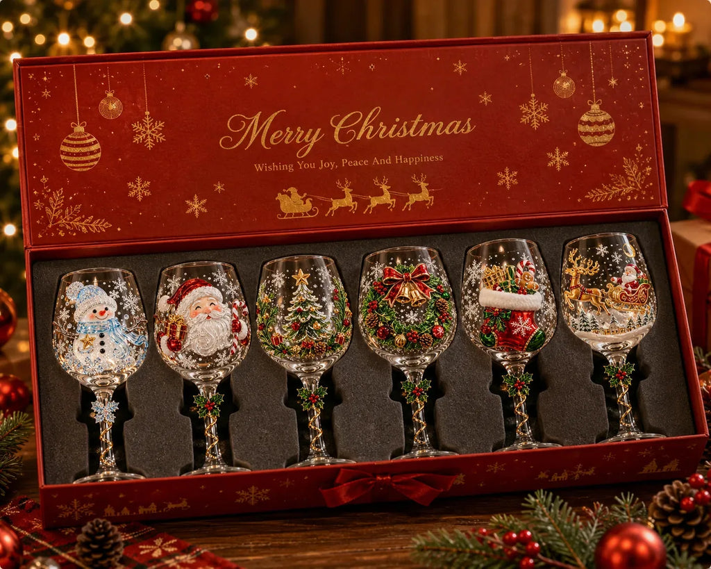 🔥 Flash Sale - Handcrafted 3D Christmas Wine Glass Collection