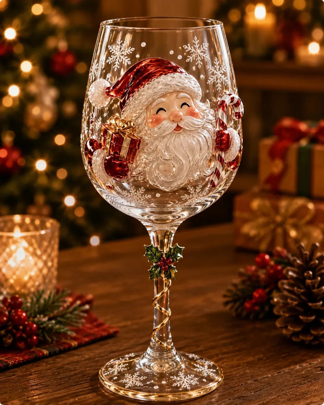 🔥 Flash Sale - Handcrafted 3D Christmas Wine Glass Collection