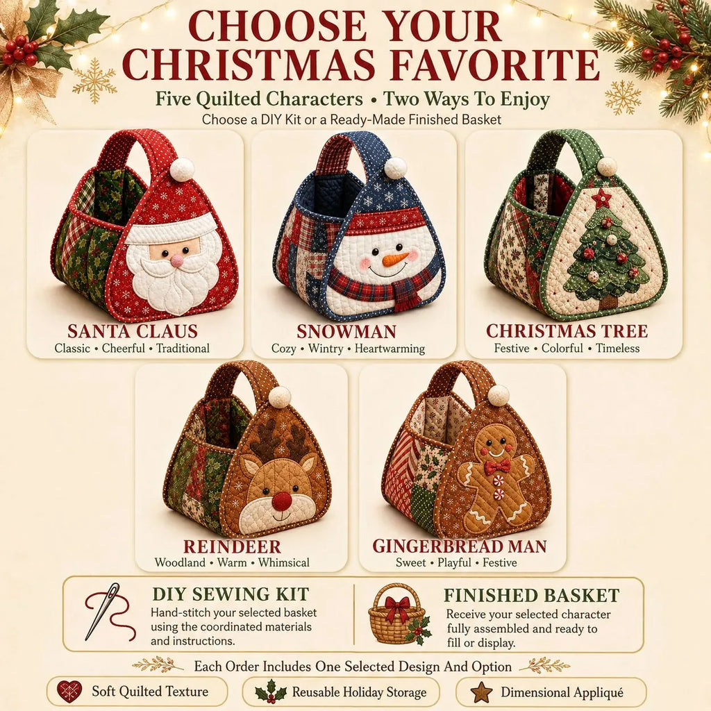 Christmas Character Quilted Carry Basket DIY Kit