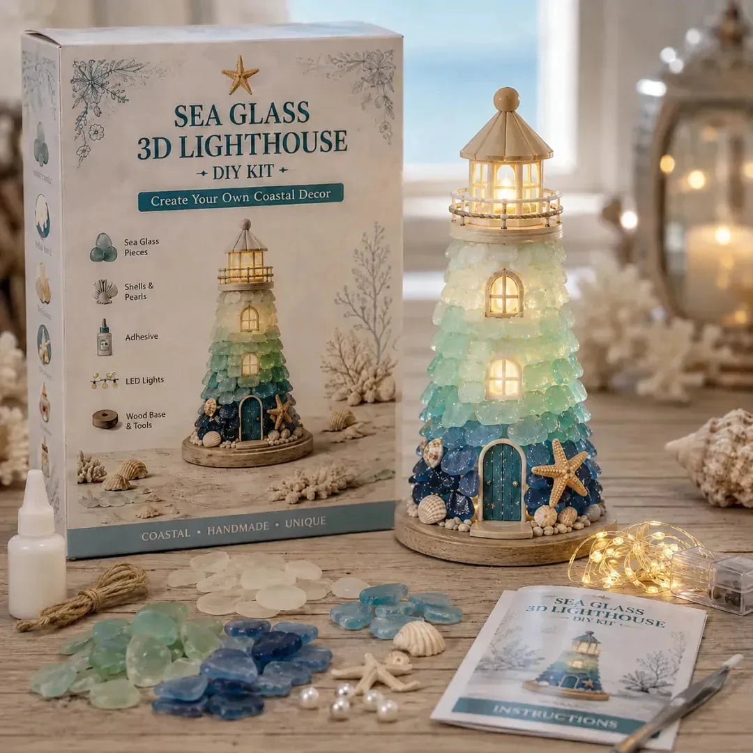 DIY Light-Up Sea Glass Lighthouse Craft Kit – 15 Designs