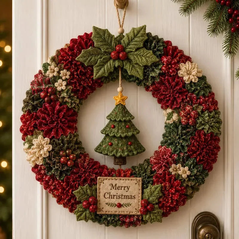 3D Fabric Poke Christmas Wreath DIY Kit – 6 Designs