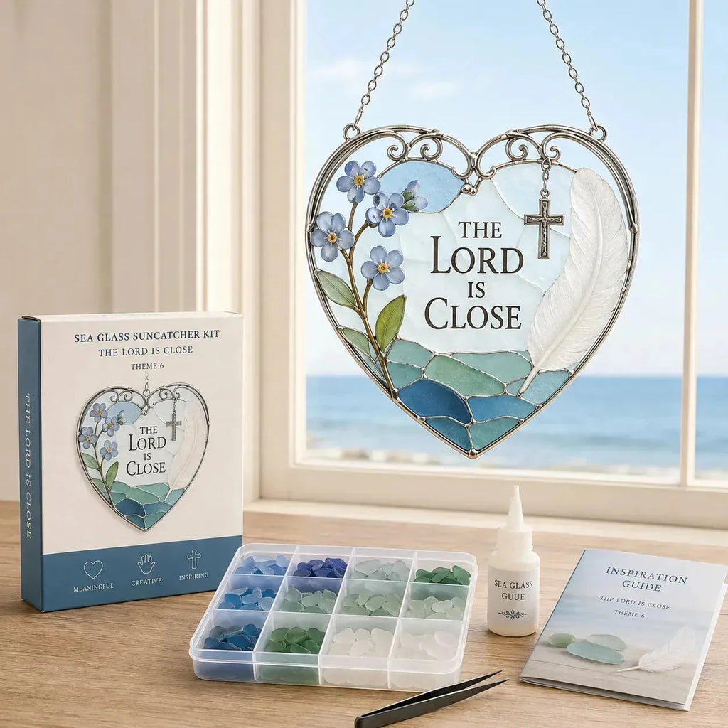 DIY Scripture Sea Glass Suncatcher Kit – 6 Designs