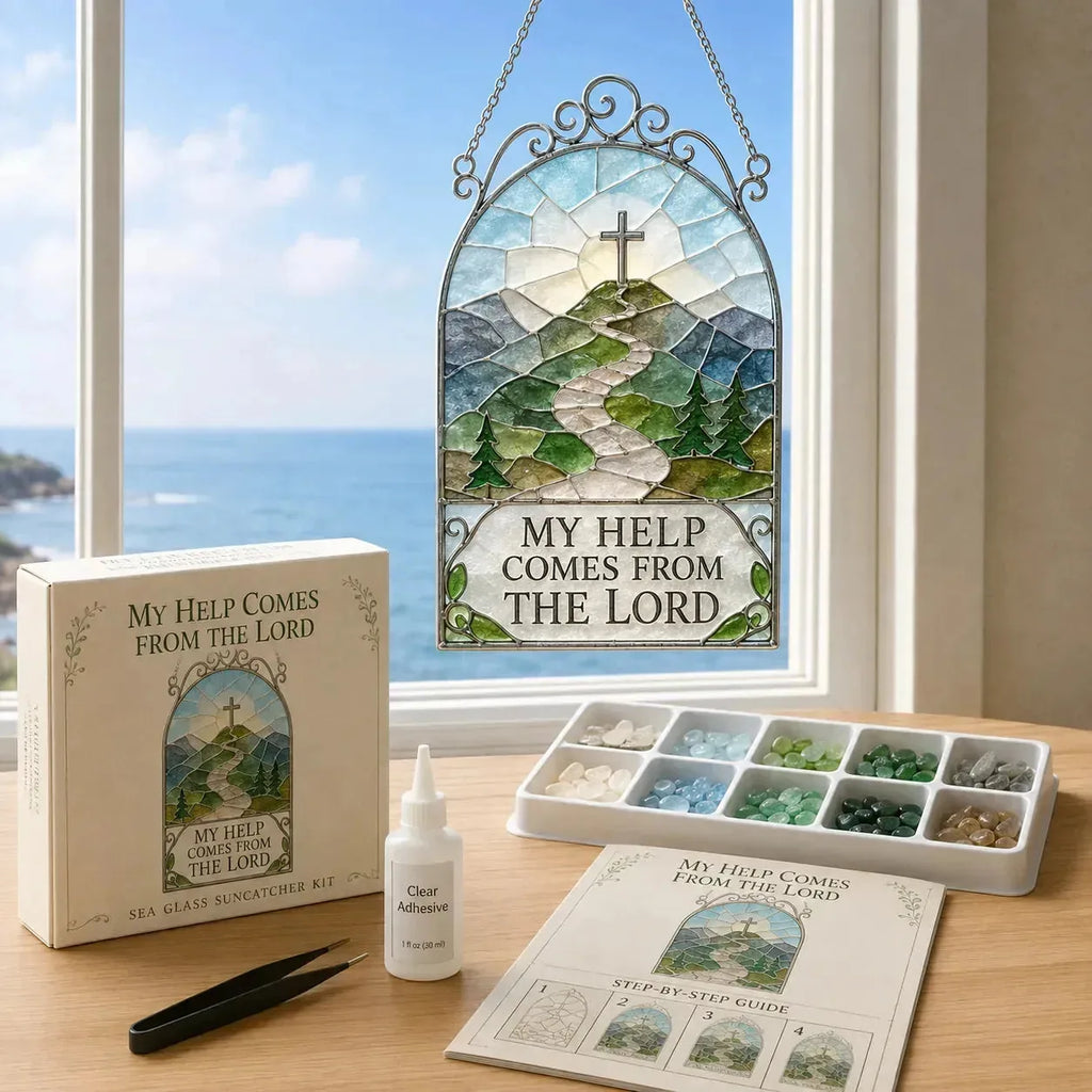 DIY Scripture Sea Glass Suncatcher Kit – 6 Designs