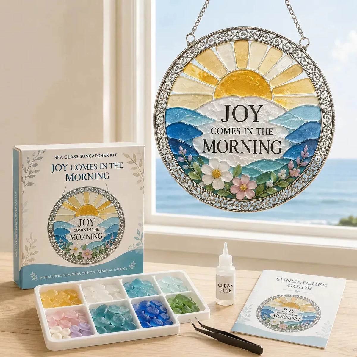 DIY Scripture Sea Glass Suncatcher Kit – 6 Designs