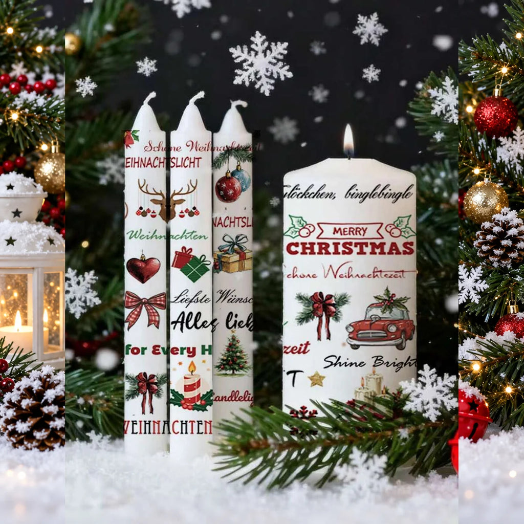 Christmas Candle Transfer Tattoo Set – 9 Sheets