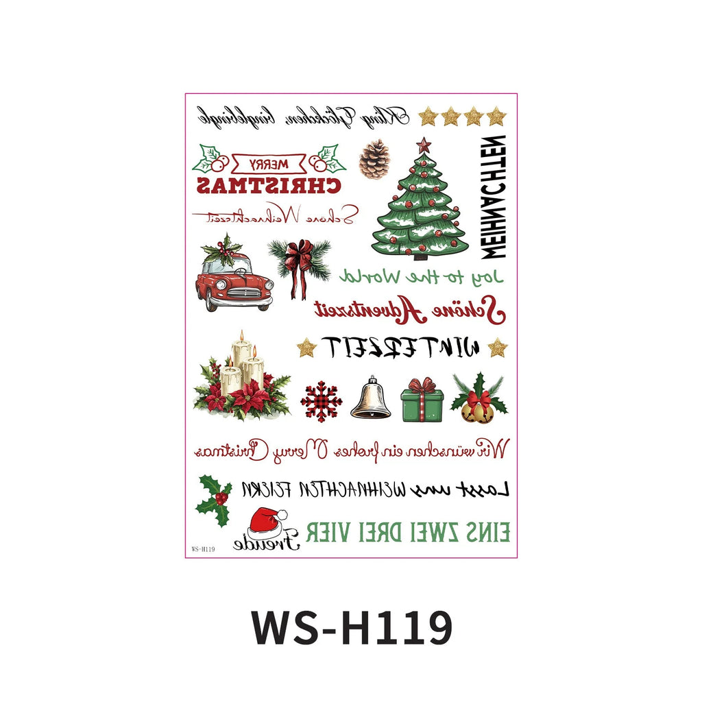 Christmas Candle Transfer Tattoo Set – 9 Sheets