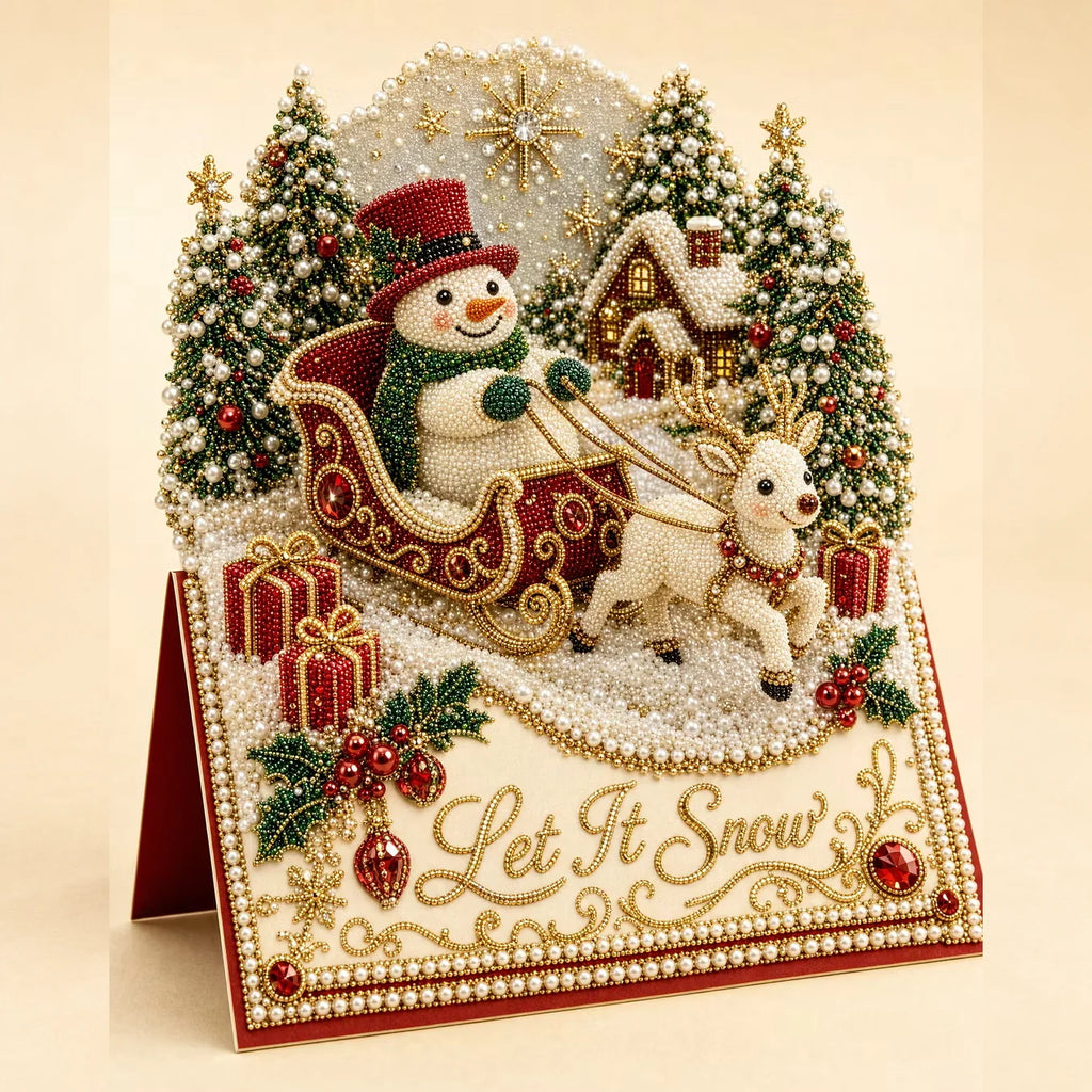 3D Christmas Greeting Card Set – 6 Pack